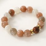 Buddha Stones Natural Sun Stone Gold Sandstone Wealth Positive Bracelet Bracelet BS 3