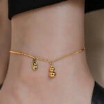 Buddha Stones 18k Gold Lucky Gourd Design Wealth Buckle Anklet Anklet BS 11