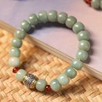Buddha Stones Bodhi Seed Auspicious Cloud Fu Character Bead Peace Bracelet Bracelet BS 1