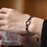 Buddha Stones 999 Sterling Silver Fu Character Peace Buckle Copper Coin Auspicious Clouds Fortune Bracelet Bracelet BS 11
