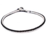 Buddha Stones Two-Color Rope Handcrafted Eight Thread Peace Knot Bracelet Bracelet BS Black Silver(Wrist Circumference 18cm)