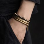 Buddha Stones Lava Rock Stone Copper Balance Cuff Bracelet Bangle Bracelet BS 4