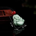 Buddha Stones Natural Green Jade Laughing Buddha Luck Abundance Necklace Pendant Necklaces & Pendants BS 6