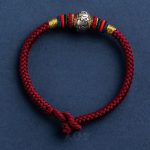 Buddha Stones 925 Sterling Silver Tibet Handmade Om Mani Padme Hum Luck Protection King Kong Knot Braided Bracelet Bracelet BS 3