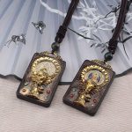Buddha Stones Ebony Wood Elephant God of Fortune Buddha Blessing Necklace String Pendant Necklaces & Pendants BS 1