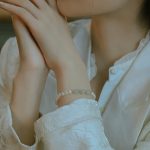 Buddha Stones 14K Gold Plated Natural Pearl Hetian Cyan Jade White Jade Sincerity Bead Chain Bracelet Bracelet BS 22