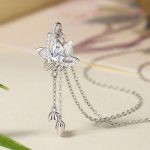 Buddha Stones 925 Sterling Silver Lotus Zircon Enlightenment Necklace Pendant 2