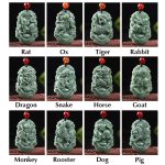 Buddha Stones Natural Jade 12 Chinese Zodiac Prosperity Necklace Pendant Necklaces & Pendants BS 22