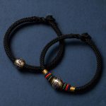 Buddha Stones 925 Sterling Silver Tibet Handmade Om Mani Padme Hum Luck Protection King Kong Knot Braided Bracelet Bracelet BS 28