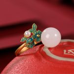 Buddha Stones White Jade 925 Sterling Silver Pearl Flower Blessing Necklace Pendant Ring Earrings Bracelet Necklaces & Pendants BS 4
