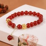Buddha Stones Natural Red Agate White Agate Peach Blossom Self-acceptance Bracelet Bracelet BS 4