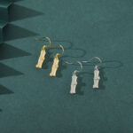 Buddha Stones 925 Sterling Silver Hetian Jade Chrysoberyl Cat Eye Red Agate Bamboo Luck Drop Earrings Earrings BS 1