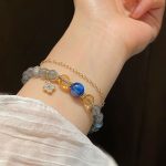 Buddha Stones Natural Moonstone Flower Chram Healing Beads Bracelet Bracelet BS 1