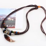 Buddha Stones Ethnic Wolf Tooth Pattern Beads Wealth Necklace Pendant Necklaces & Pendants BS 5