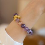 Buddha Stones Purple Phantom Copper Gold-plated Dragon Wisdom Bracelet Bracelet BS 4