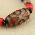 Buddha Stones Tibetan Nine-Eye Dzi Bead Three-eyed Dzi Bead Protection String Necklaces Pendant Necklaces & Pendants BS 15