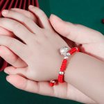 Buddha Stones 925 Sterling Silver Handmade Fu Character Lucky Money Bag Chinese Lock Charm Bell Lotus Copper Coin King Kong Knot Braided Kids Bracelet Bracelet BS 3