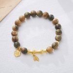 Buddha Stones Green Sandalwood Fu Character Bamboo Soothing Bracelet Bracelet BS 1