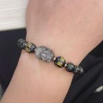 Buddha Stones Natural Silver Sheen Obsidian Black Obsidian Om Mani Padme Hum Pixiu Protection Bracelet 4