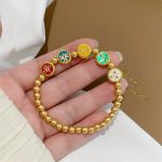 Buddha Stones Tibetan Five God Of Wealth Copper Beads Luck Bracelet Bracelet BS 4