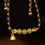 Buddha Stones Handcrafted Hetian Jade Lotus Charm Luck Braided Bracelet Bracelet BS 4