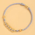 Buddha Stones Copper Coin Fortune Tree Pearl Luck Blue Rope Braided Bracelet Bracelet BS 3