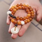 Buddha Stones Cyan Bodhi Seed Lotus Jade Peace Buckle Wisdom Double Wrap Bracelet Mala Bracelet BS 16