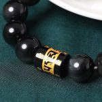Buddha Stones Rainbow Obsidian Om Mani Padme Hum Swastika Positive Bracelet Bracelet BS 10