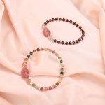 Buddha Stones Natural Tourmaline Garnet Strawberry Quartz PiXiu Moonstone Protection Bracelet Bracelet BS 10
