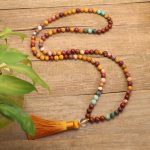 Buddha Stones 108 Mala Beads Mookaite Emotional Growth Bracelet Tassel Necklace Pendant Bracelet Necklaces & Pendants BS 8