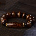 Buddha Stones Tibetan Natural Nine-Eye Dzi Bead Agate Wealth Blessings Bracelet Bracelet BS 7