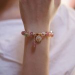 Buddha Stones Strawberry Quartz Lucky Four Leaf Clover Healing Charm Bracelet Bracelet BS 11