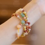 Buddha Stones Natural Golden Silk Jade Pumpkin Charm Wealth Luck Triple Wrap Bracelet Bracelet BS 5