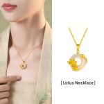 Buddha Stones Natural White Chalcedony Peace Buckle Lotus Pendant S925 Sterling Silver Necklace 6