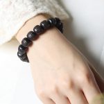 Buddha Stones Tibet Ebony Wood Om Mani Padme Hum Engraved Balance Bracelet Bracelet BS 9