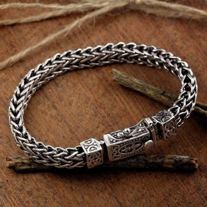 Buddha Stones Retro Dragon Keel Braided Design Balance Healing Bracelet Bracelet BS 22cm
