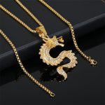 Buddha Stones Chinese Zodiac Dragon Zircon Protection Necklace Pendant Necklaces & Pendants BS 3
