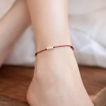 Buddha Stones 925 Sterling Silver Three Beads Protection String Bracelet Anklet Bracelet Anklet BS 11