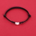 Buddha Stones 999 Sterling Silver Bean Design Luck Connection Handmade Braided Bracelet Bracelet BS Black(Wrist Circumference 14-19cm)