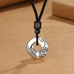 Buddha Stones PiXiu Peace Buckle Copper Wealth Necklace Pendant Necklaces & Pendants BS PiXiu(Wealth♥Luck)