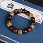 Buddha Stones Multicolored Green Sandalwood Ebony Wood Red Sandalwood Peace Bracelet Bracelet BS Wood Beads 12mm
