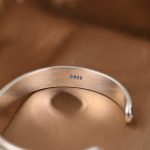 Buddha Stones 925 Sterling Silver Om Mani Padme Hum Double Dorje Engraved Wisdom Cuff Bracelet Bangle Bracelet Bangle BS 9