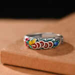 Buddha Stones Feng Shui Five Emperor Coins Wealth Ring Ring BS 2