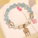 Buddha Stones Green Strawberry Quartz Amethyst Crystal Dreamcatcher Healing Bracelet 14