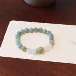 Buddha Stones Single Double Layer Jade Peace Buckle Luck Bracelet Bracelet BS 1