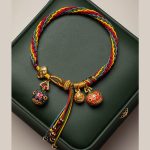 Buddha Stones Gold Swallowing Beast Family Luck Reincarnation Knot Colorful String Bracelet Bracelet BS 8
