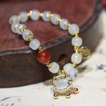 Buddha Stones Windmill Chinese Lock Charm Fu Character Blessing Bracelet Bracelet BS 8