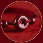 Buddha Stones Handmade Cinnabar Peace Buckle Safe and Healthy Charm Blessing String Bracelet Anklet Bracelet Anklet BS 5