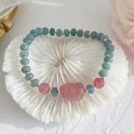 Buddha Stones Natural Hetian Jade Pearl Peace Buckle Fu Character Gourd Money Bag Strawberry Quartz PiXiu Luck Bracelet Bracelet BS Hetian Jade Strawberry Quartz PiXiu