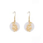 Buddha Stones FengShui White Jade Fortune Earrings Earrings BS White Jade